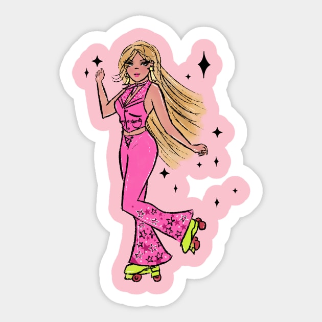 Barbie on roller skates